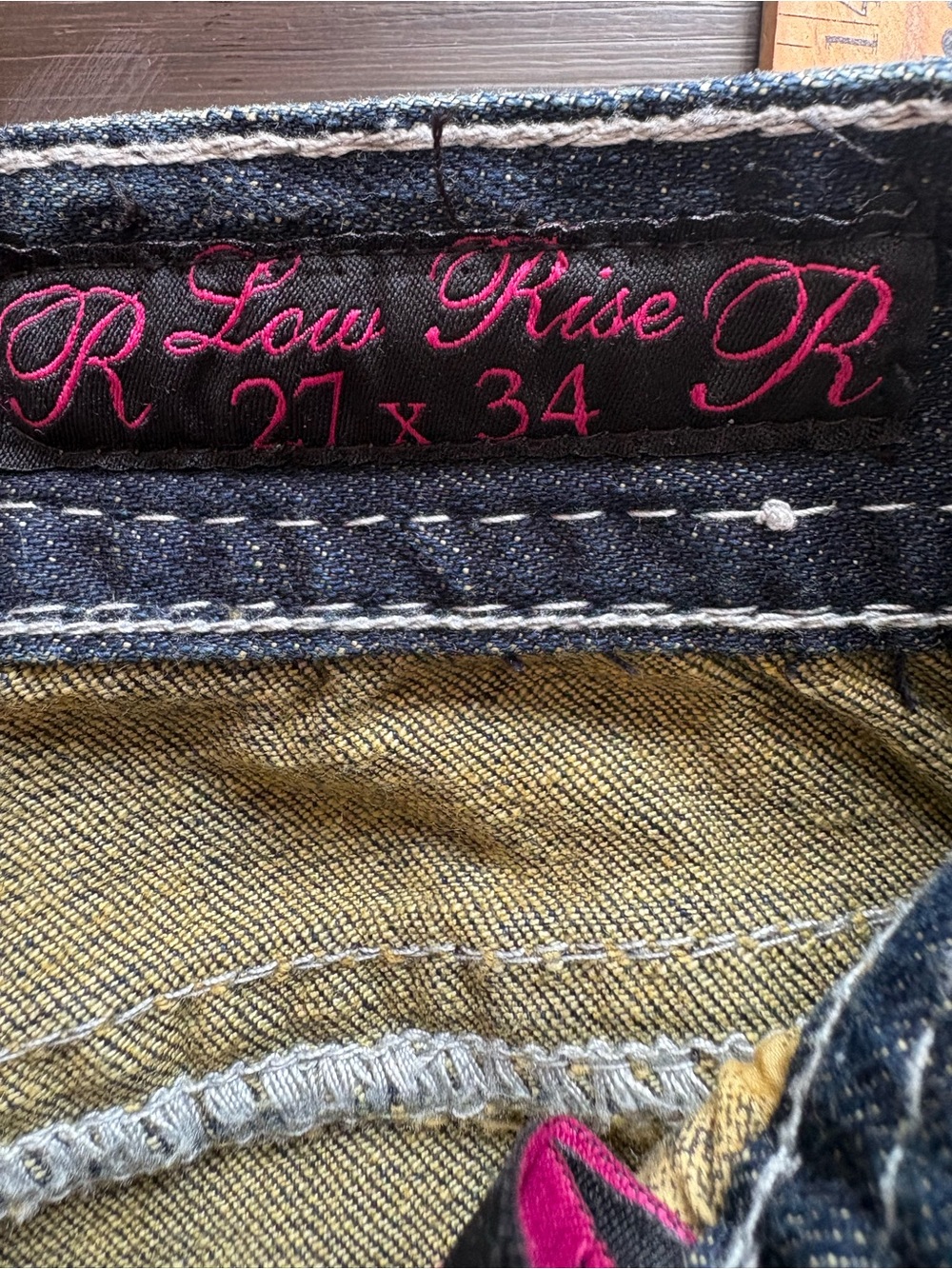 Rock & Roll Cowgirl Rhinestone Flap low rise Pocket Bootcut Jeans Size 27. - Picture 8 of 16